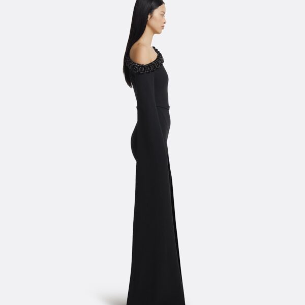 Rinna Long Dress In Black by Safiyaa ‚Äì luxury dresses in Black available at Luxury Shoes 