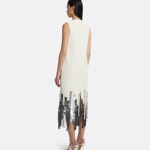 Ripa Midi Dress In Ivory With Silver by Safiyaa ‚Äì luxury dresses in Ivory available at Luxury Shoes 