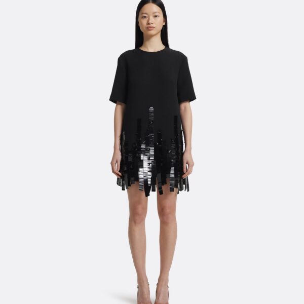 Ripley Short Dress In Black With Black by Safiyaa ‚Äì luxury dresses in Black available at Luxury Shoes 