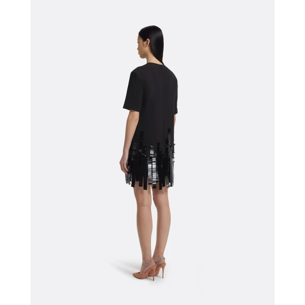 Ripley Short Dress In Black With Black by Safiyaa ‚Äì luxury dresses in Black available at Luxury Shoes 