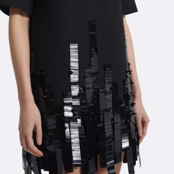 Ripley Short Dress In Black With Black by Safiyaa ‚Äì luxury dresses in Black available at Luxury Shoes 