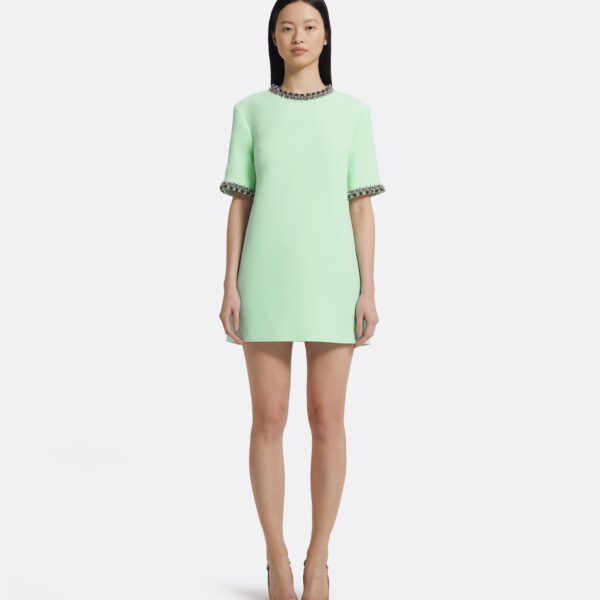 Ripley Short Dress In Brook Green With Gunmetal by Safiyaa ‚Äì luxury dresses in Green available at Luxury Shoes 