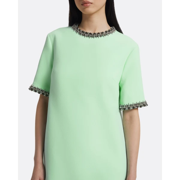 Ripley Short Dress In Brook Green With Gunmetal by Safiyaa ‚Äì luxury dresses in Green available at Luxury Shoes 