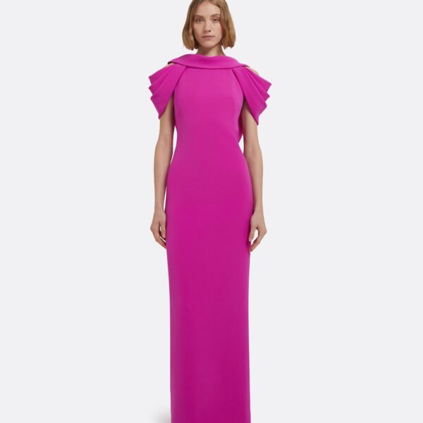 Riva Long Dress In Pompeii by Safiyaa ‚Äì luxury dresses in Pink available at Luxury Shoes 