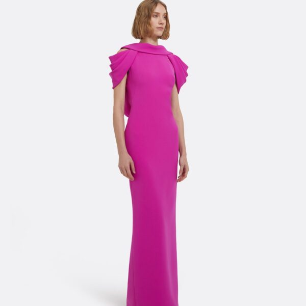 Riva Long Dress In Pompeii by Safiyaa ‚Äì luxury dresses in Pink available at Luxury Shoes 