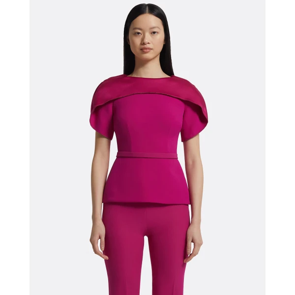 Runa Top In Fuchsia by Safiyaa ‚Äì luxury tops in Pink available at Luxury Shoes 