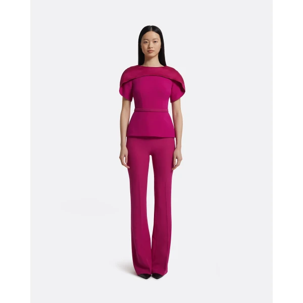 Runa Top In Fuchsia by Safiyaa ‚Äì luxury tops in Pink available at Luxury Shoes 