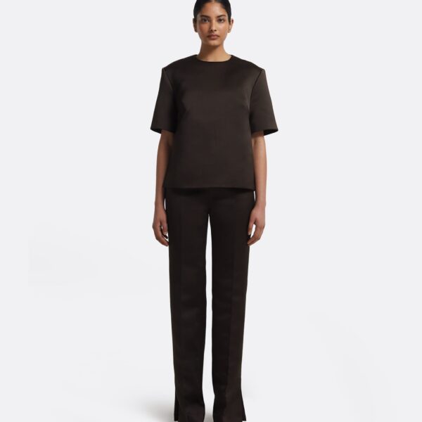 Safiyaa Sayuri Top In Peat Brown, view 3