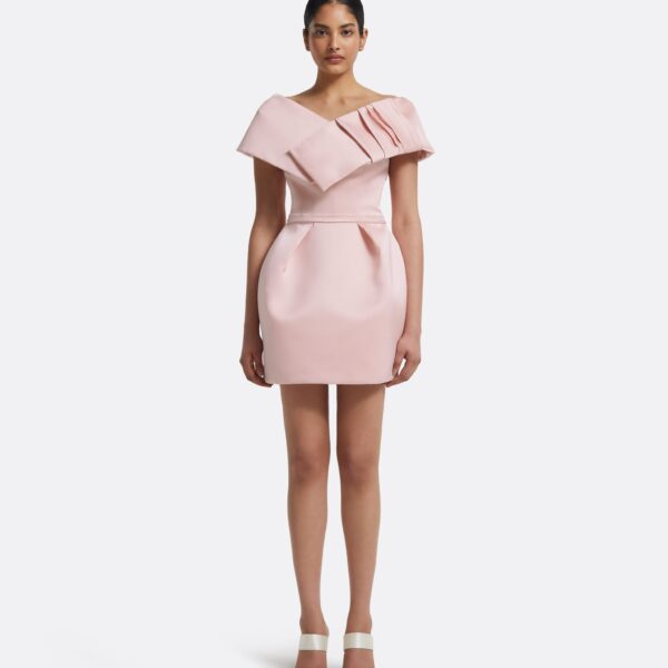 Senka Short Dress & Hanabi Harness In Lotus Bloom by Safiyaa ‚Äì luxury dresses in Pink available at Luxury Shoes 
