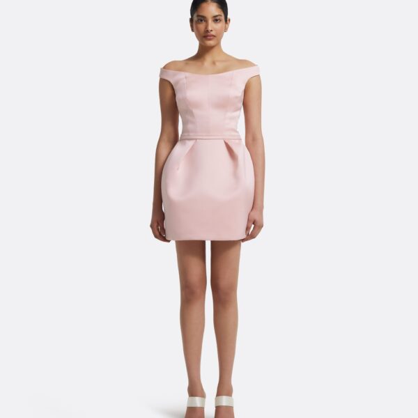 Senka Short Dress In Lotus Bloom by Safiyaa ‚Äì luxury dresses in Pink available at Luxury Shoes 