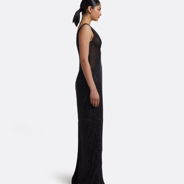 Shayla Long Dress In Black by Safiyaa ‚Äì luxury dresses in Black available at Luxury Shoes 