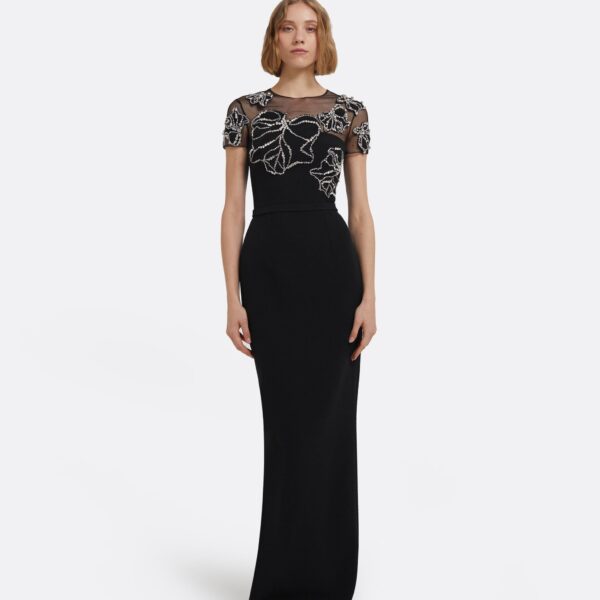Solani Long Dress In Black by Safiyaa ‚Äì luxury dresses in Black available at Luxury Shoes 