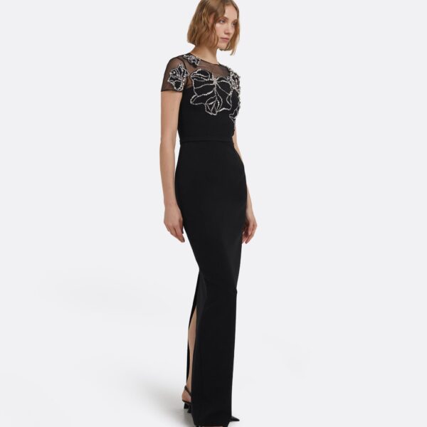 Solani Long Dress In Black by Safiyaa ‚Äì luxury dresses in Black available at Luxury Shoes 