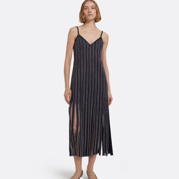 Suami Midi Dress In Midnight Navy With Crystal Embellishments by Safiyaa ‚Äì luxury dresses in Blue available at Luxury Shoes 