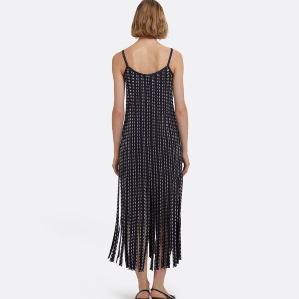 Suami Midi Dress In Midnight Navy With Crystal Embellishments by Safiyaa ‚Äì luxury dresses in Blue available at Luxury Shoes 