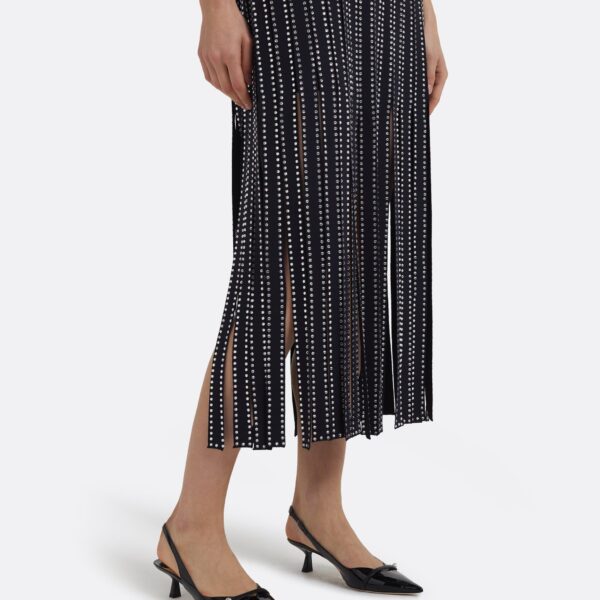 Suami Midi Dress In Midnight Navy With Crystal Embellishments by Safiyaa ‚Äì luxury dresses in Blue available at Luxury Shoes 