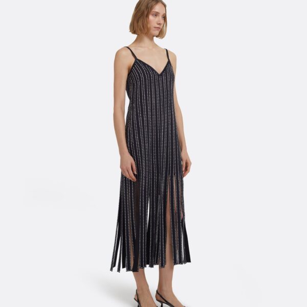 Suami Midi Dress In Midnight Navy With Crystal Embellishments by Safiyaa ‚Äì luxury dresses in Blue available at Luxury Shoes 