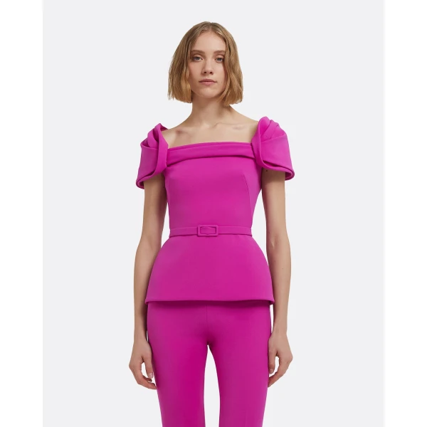 Thalia Top In Pompeii by Safiyaa ‚Äì luxury tops in Pink available at Luxury Shoes 