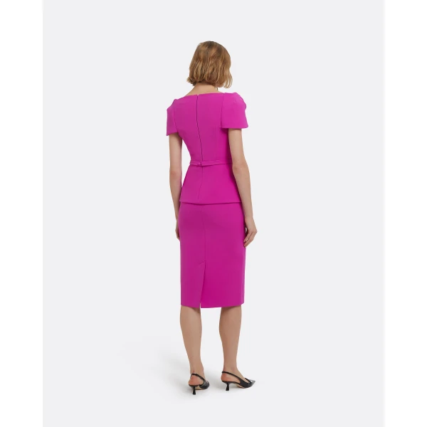 Thalia Top In Pompeii With Embellished Belt by Safiyaa ‚Äì luxury tops in Pink available at Luxury Shoes 