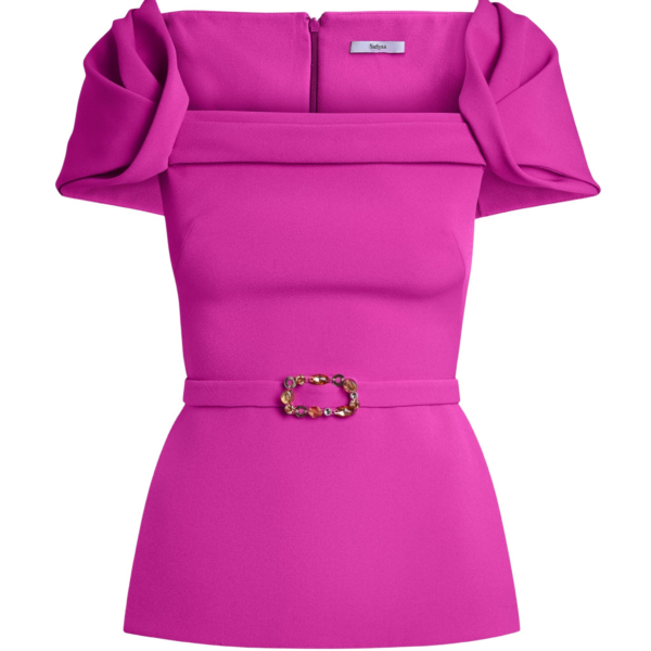 Safiyaa Thalia Top In Pompeii With Embellished Belt