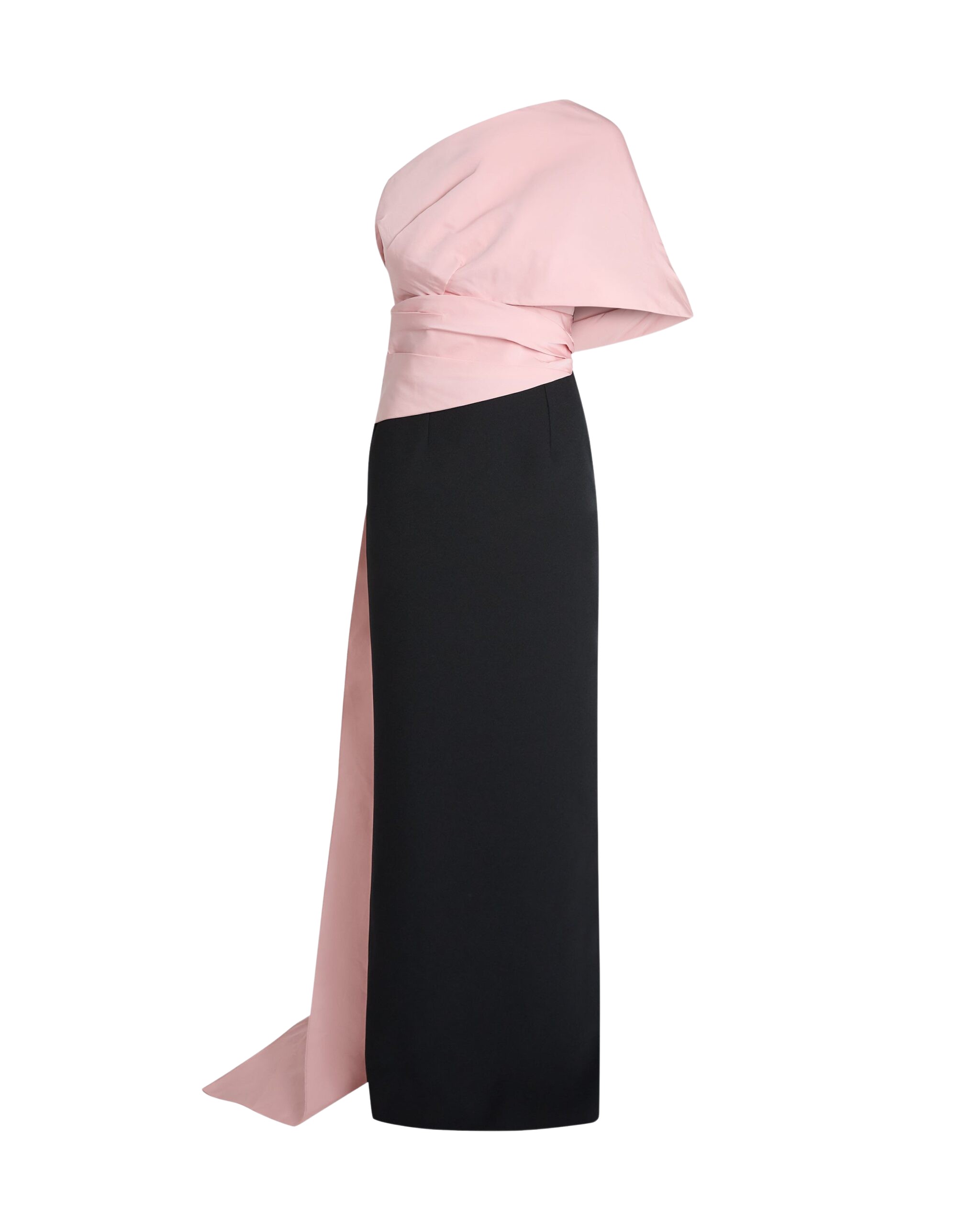 Safiyaa Tokiyo Long Dress In Peony Blush On Black