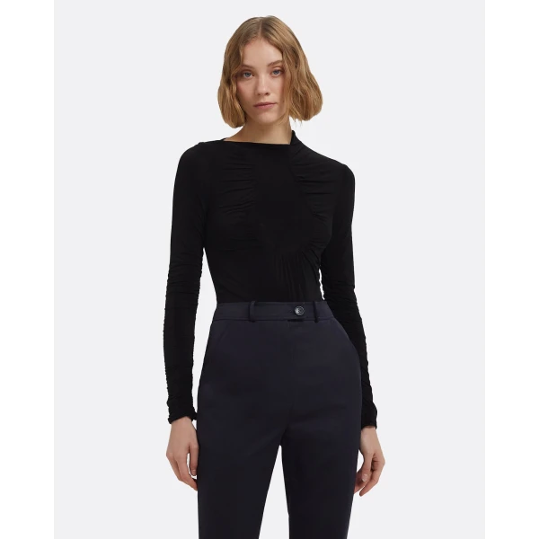 Tova Bodysuit In Black by Safiyaa ‚Äì luxury bodysuit in Black available at Luxury Shoes 