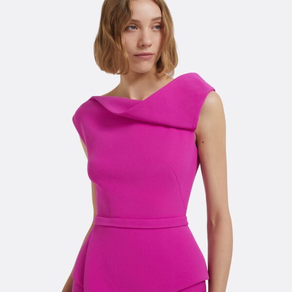 Yarrah Midi Dress In Pompeii by Safiyaa ‚Äì luxury dresses in Pink available at Luxury Shoes 