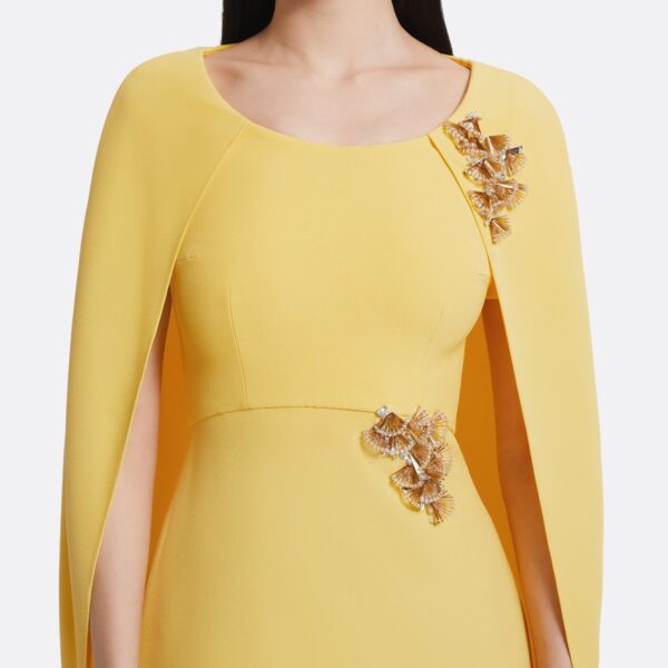 Yuna Long Dress In Aspen Gold With Gold by Safiyaa ‚Äì luxury dresses in Gold available at Luxury Shoes 