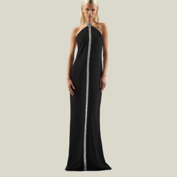 Luxury Taller Marmo dress in satin with feather trim – shop Luxury Shoes 