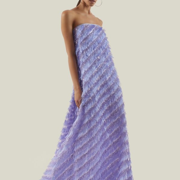 carpet Taller Marmo gown with feather detail – Luxury Shoes 