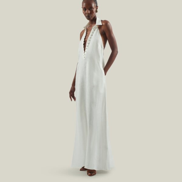 Luxury Taller Marmo dress in satin with feather trim – shop Luxury Shoes 