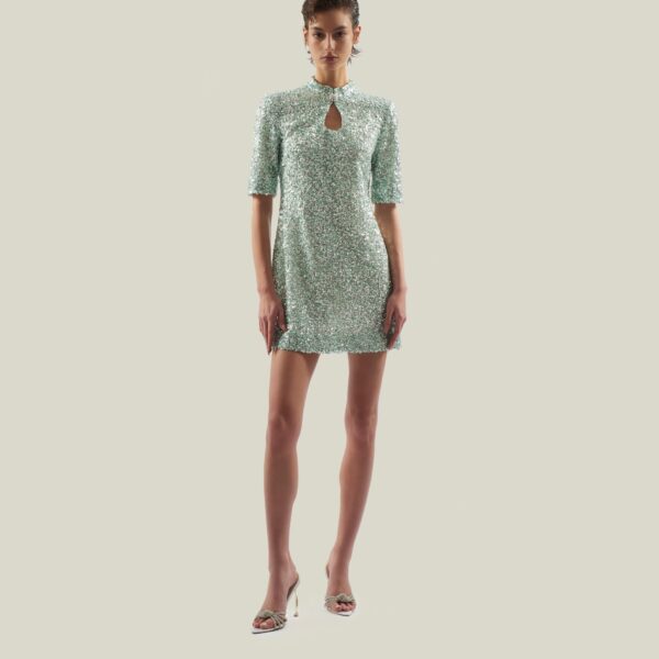 Luxury Taller Marmo dress in satin with feather trim – shop Luxury Shoes 