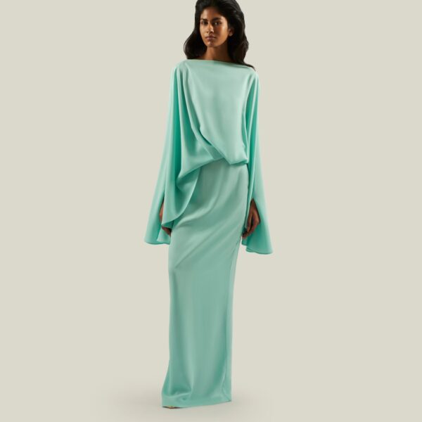 Luxury Taller Marmo dress in satin with feather trim – shop Luxury Shoes 