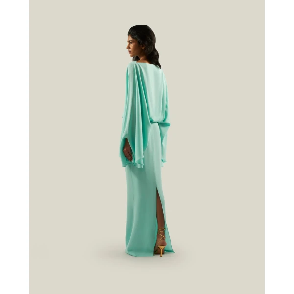 Taller Marmo kaftan dress with statement sleeves – designer fashion Luxury Shoes 