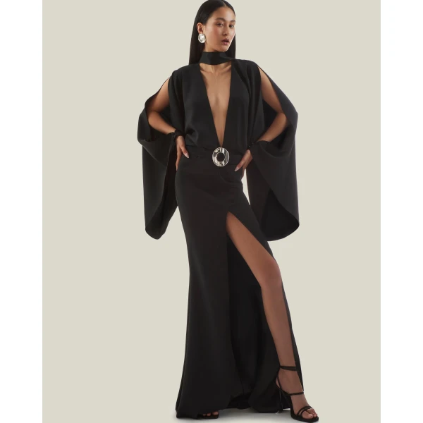 carpet Taller Marmo gown with feather detail – Luxury Shoes 