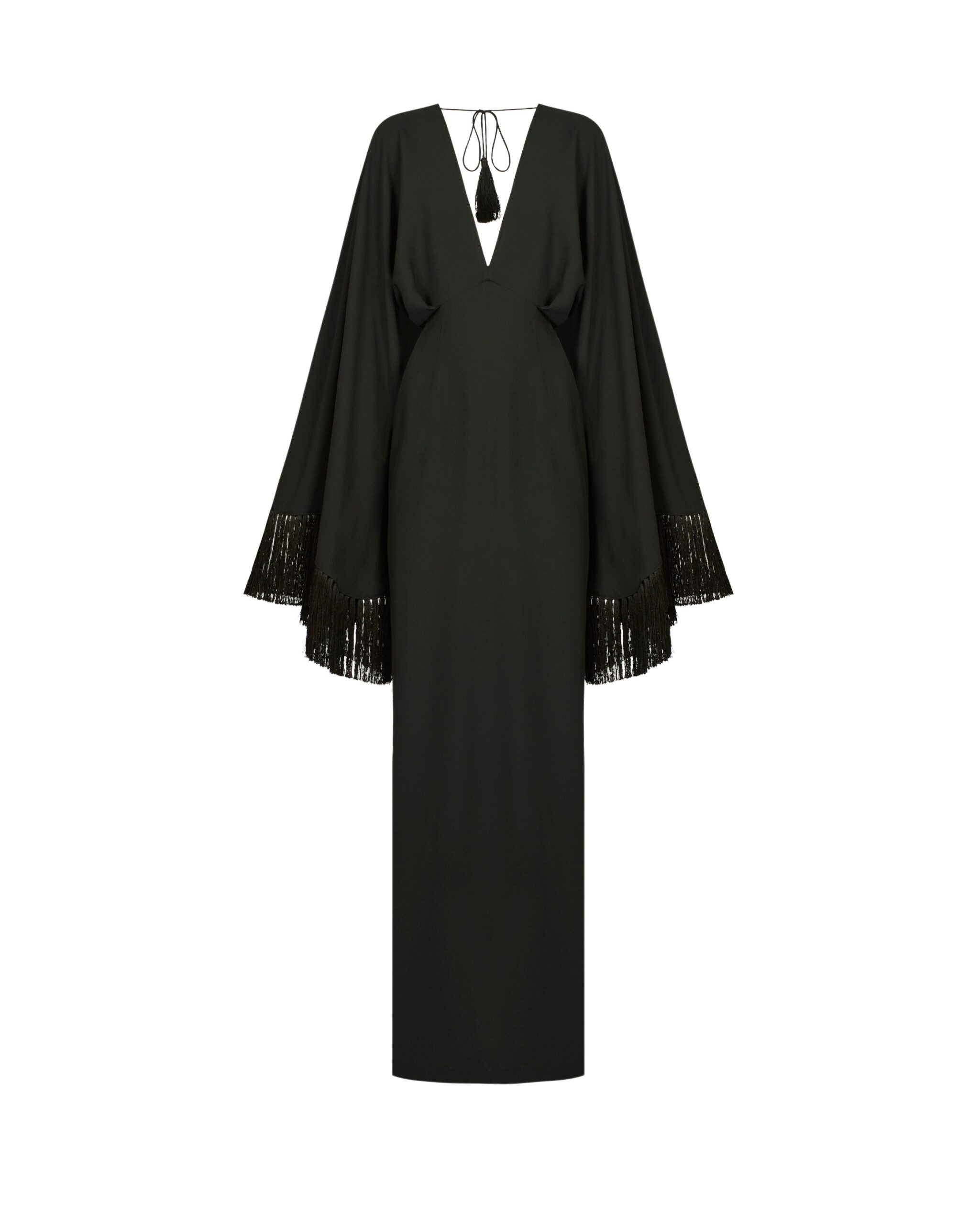 Taller Marmo Fringed Magnifique Dress In Black