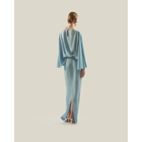 Taller Marmo kaftan dress with statement sleeves – designer fashion Luxury Shoes 