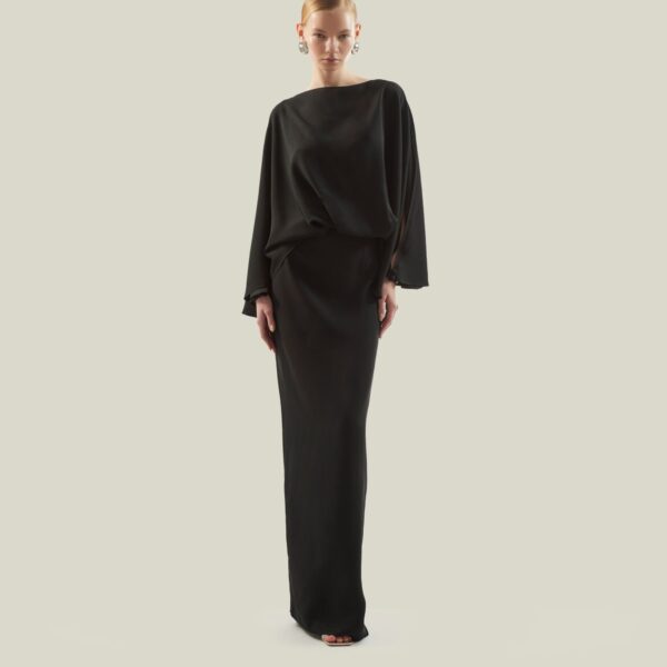 Luxury Taller Marmo dress in satin with feather trim – shop Luxury Shoes 