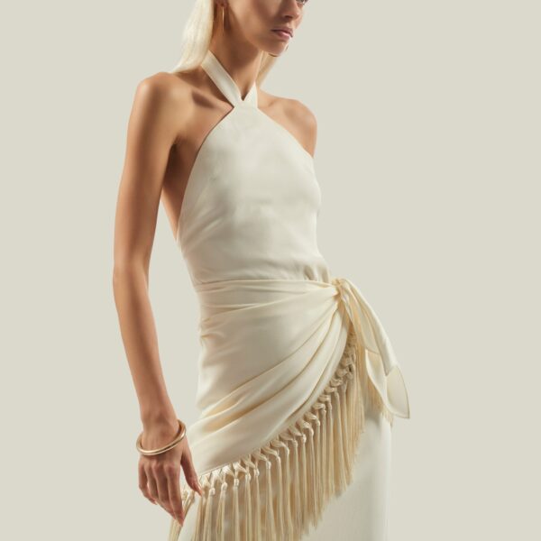 carpet Taller Marmo gown with feather detail – Luxury Shoes 