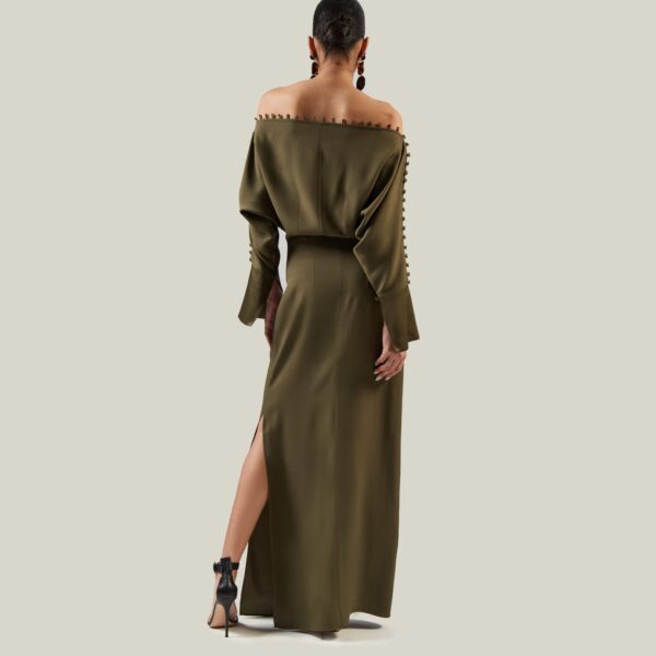 Taller Marmo kaftan dress with statement sleeves – designer fashion Luxury Shoes 