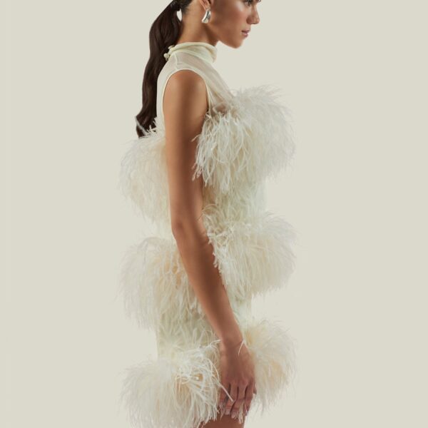 carpet Taller Marmo gown with feather detail – Luxury Shoes 