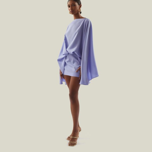 Luxury Taller Marmo dress in satin with feather trim – shop Luxury Shoes 
