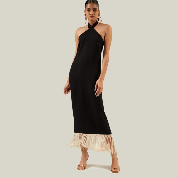 Luxury Taller Marmo dress in satin with feather trim – shop Luxury Shoes 