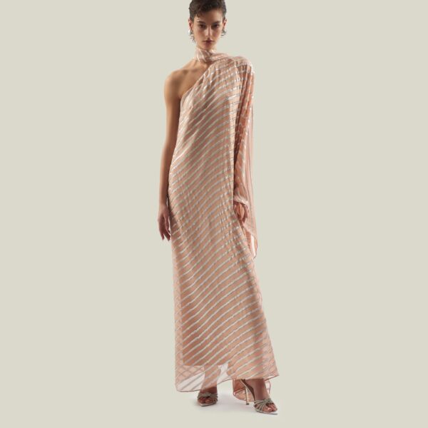 Luxury Taller Marmo dress in satin with feather trim – shop Luxury Shoes 