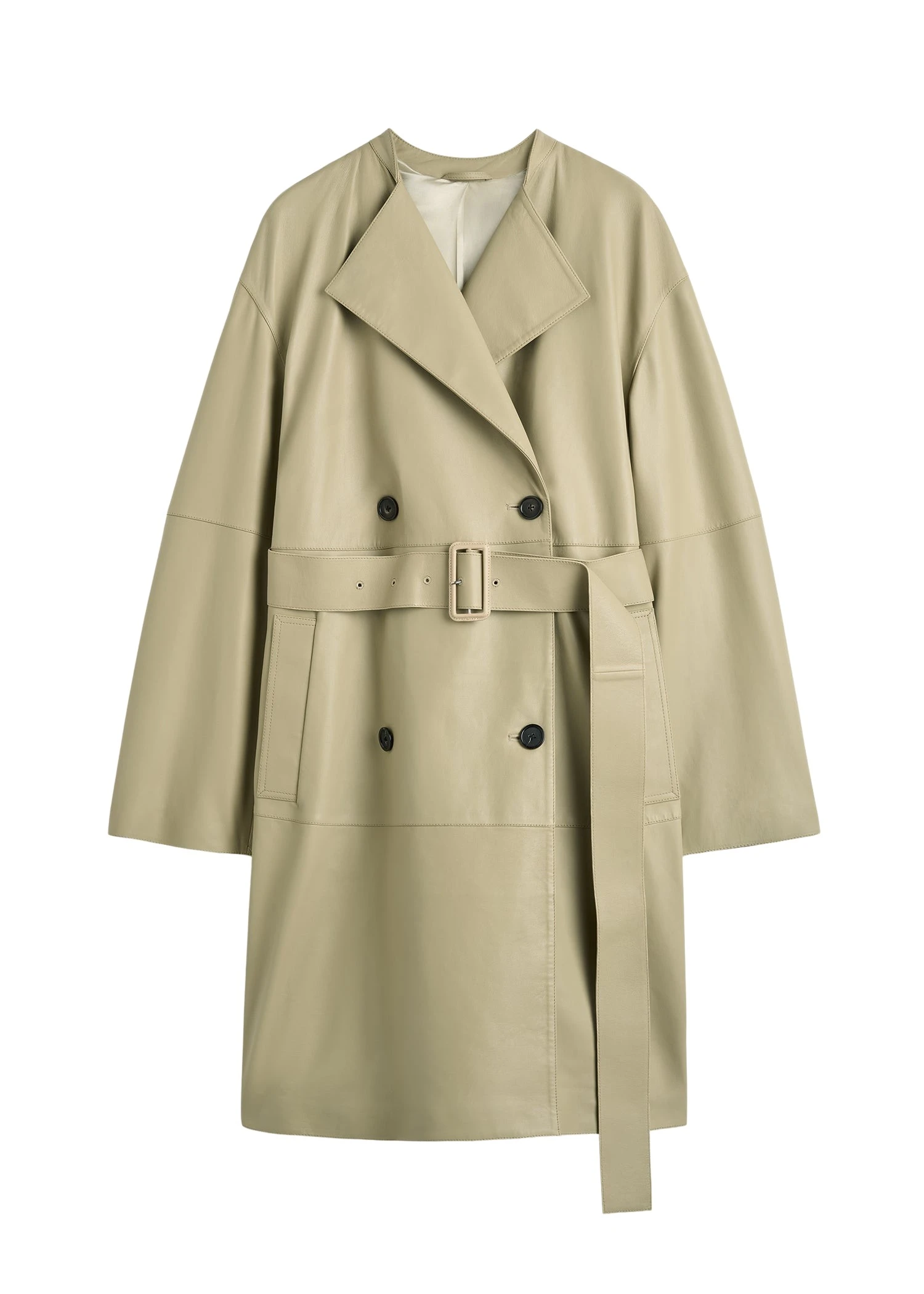 Toteme-Collarless-leather-coat-rye50072_nobg Toteme trench coat luxury Clothing from Luxury Handbags Marketplace