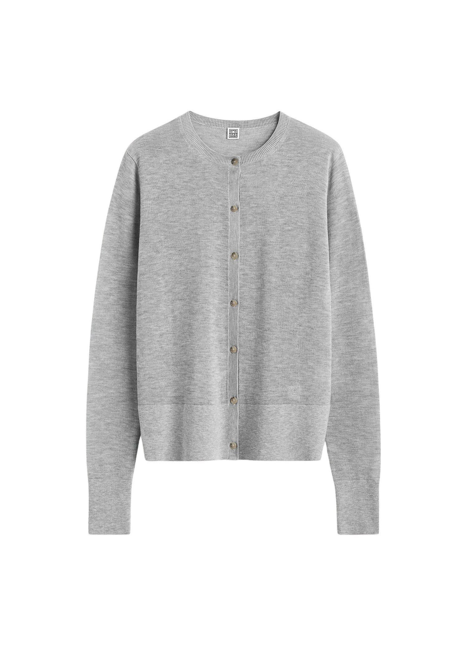 Toteme-Fine-knit-cardigan-grey41269_nobg Toteme clothing luxury Cardigan from Luxury Handbags Marketplace