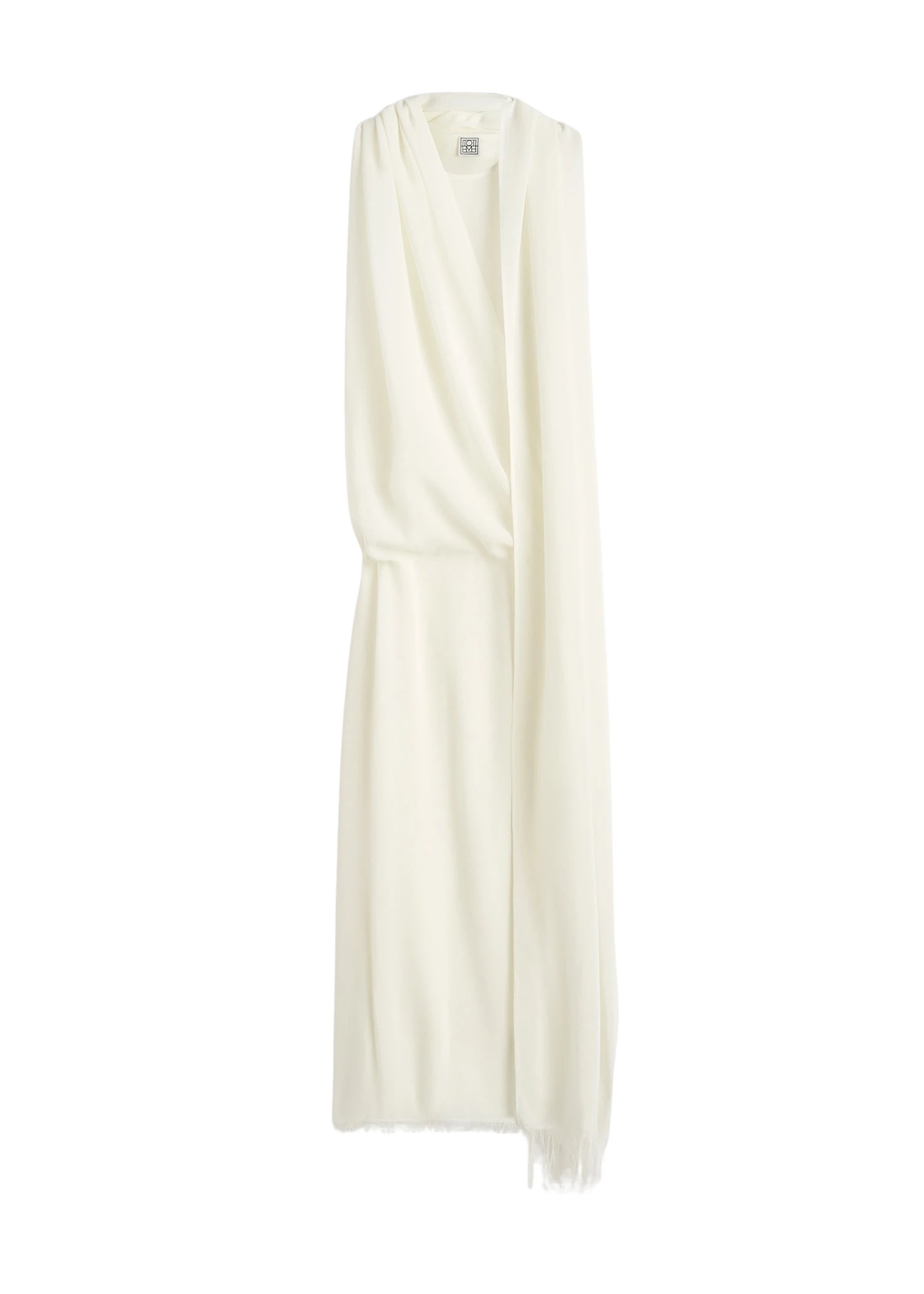 Toteme-Fringed-scarf-dress-milk18513_nobg Toteme Dress luxury Clothing from Luxury Handbags Marketplace