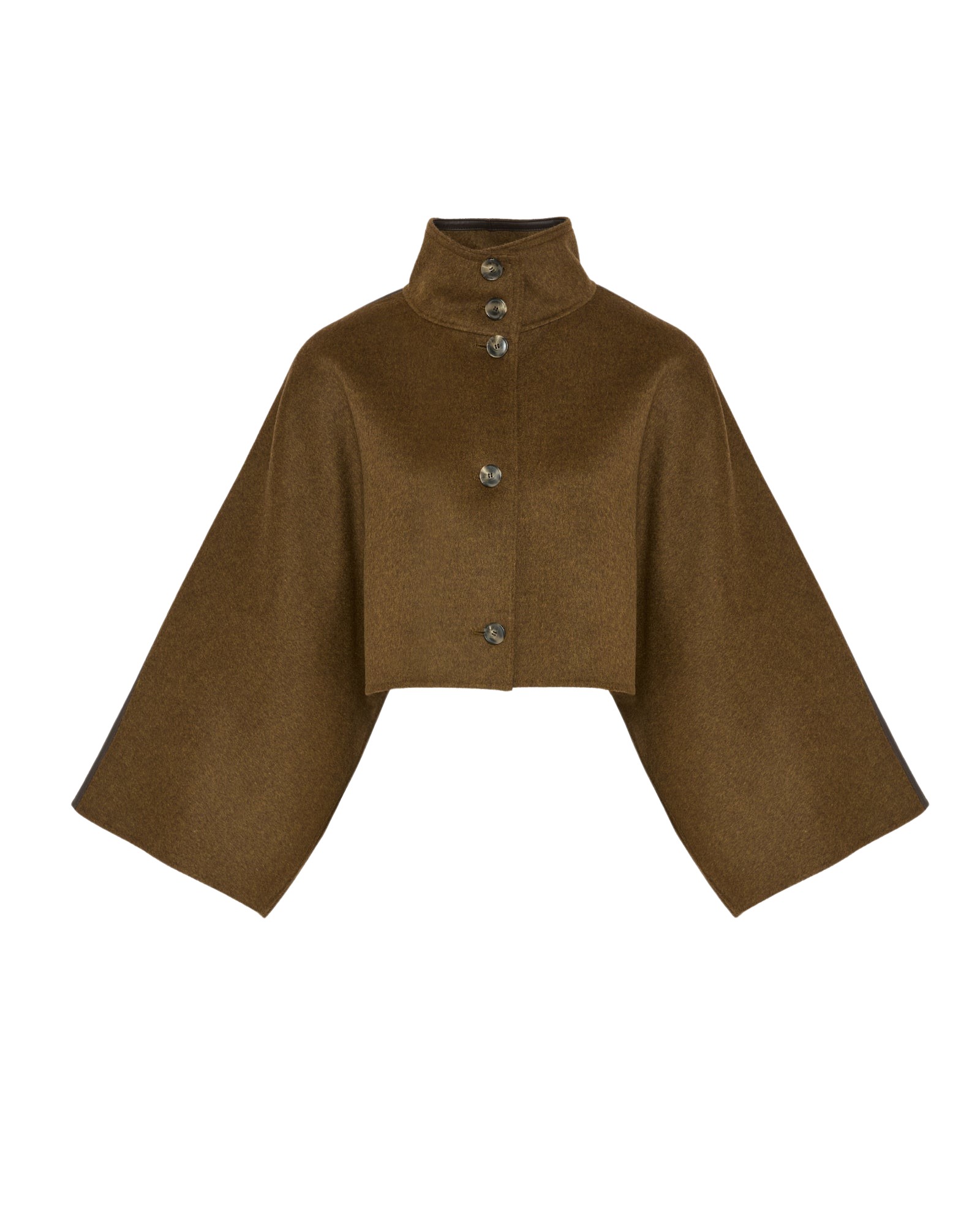 Yves Salomon Double-sided cashmere-blend cropped cape jacket