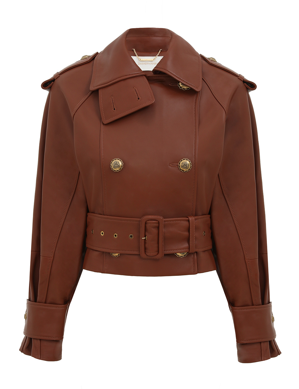 Zimmermann Hypnotic Leather Crop Trench Coat