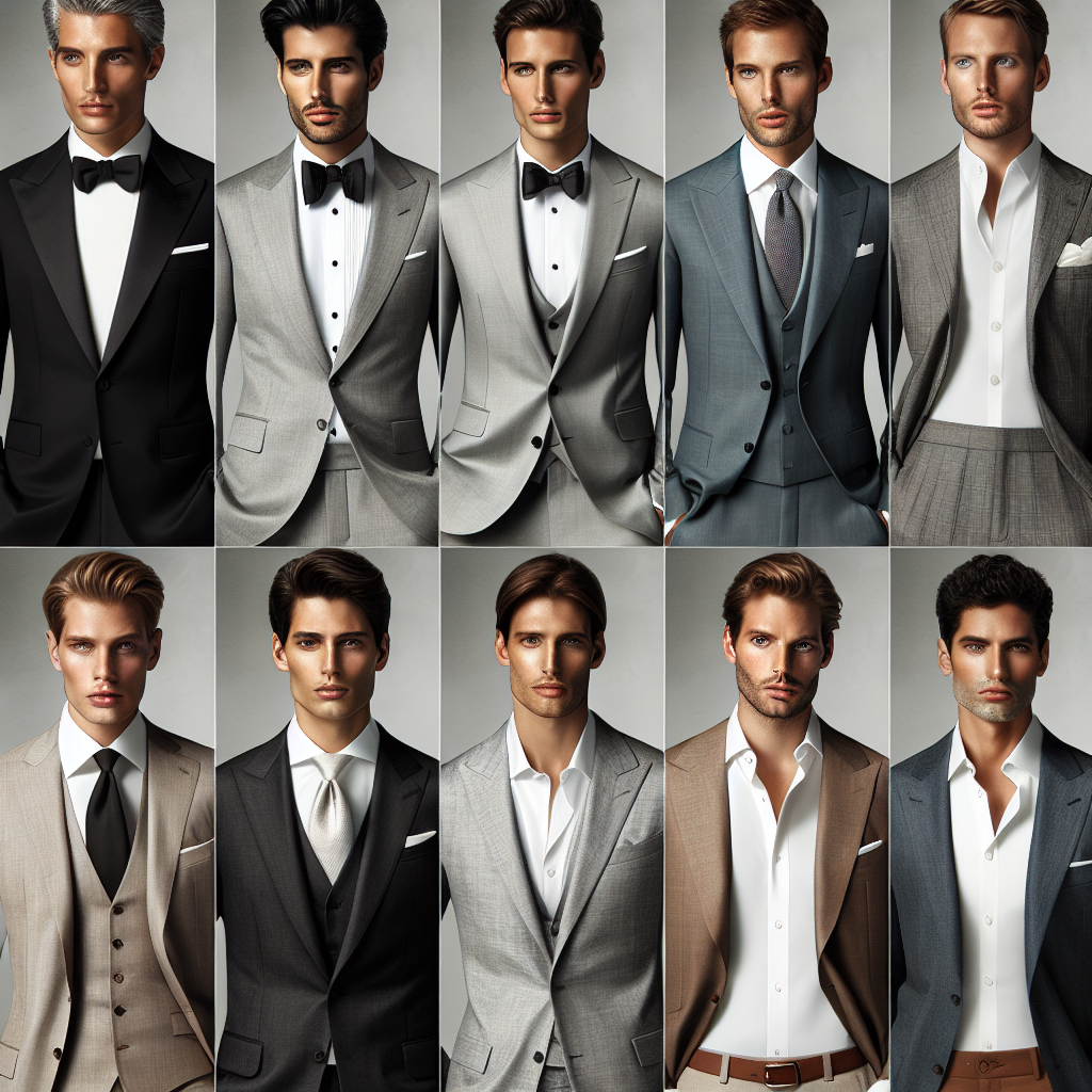 Stunning Wedding Outfits for 50+ Men: Effortless Style Visualize in a classically elegant yet modern style, various genres of wedding attire for men above 50. From top-notch contemporary black tuxedos, light grey three piece suits to the simple but polished white linen shirts and tan chinos. The mood should be sophisticated embodying a touch of warmth and maturity. Each man wearing the outfit should emanate confidence and grace, their hair either swept back to reveal a sprinkle of grey at the temples or a neat close cut. The assortment should cover a diverse range of men - Caucasian, Black, Hispanic, Middle-Eastern and South-Asian, each showcasing an effortless style.